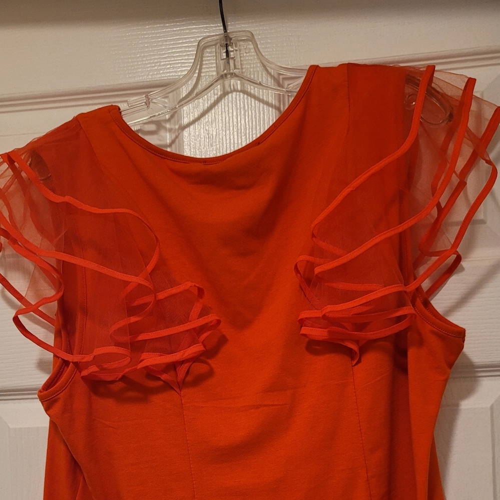Orange Ruffle Blouse - Picture 2 of 2